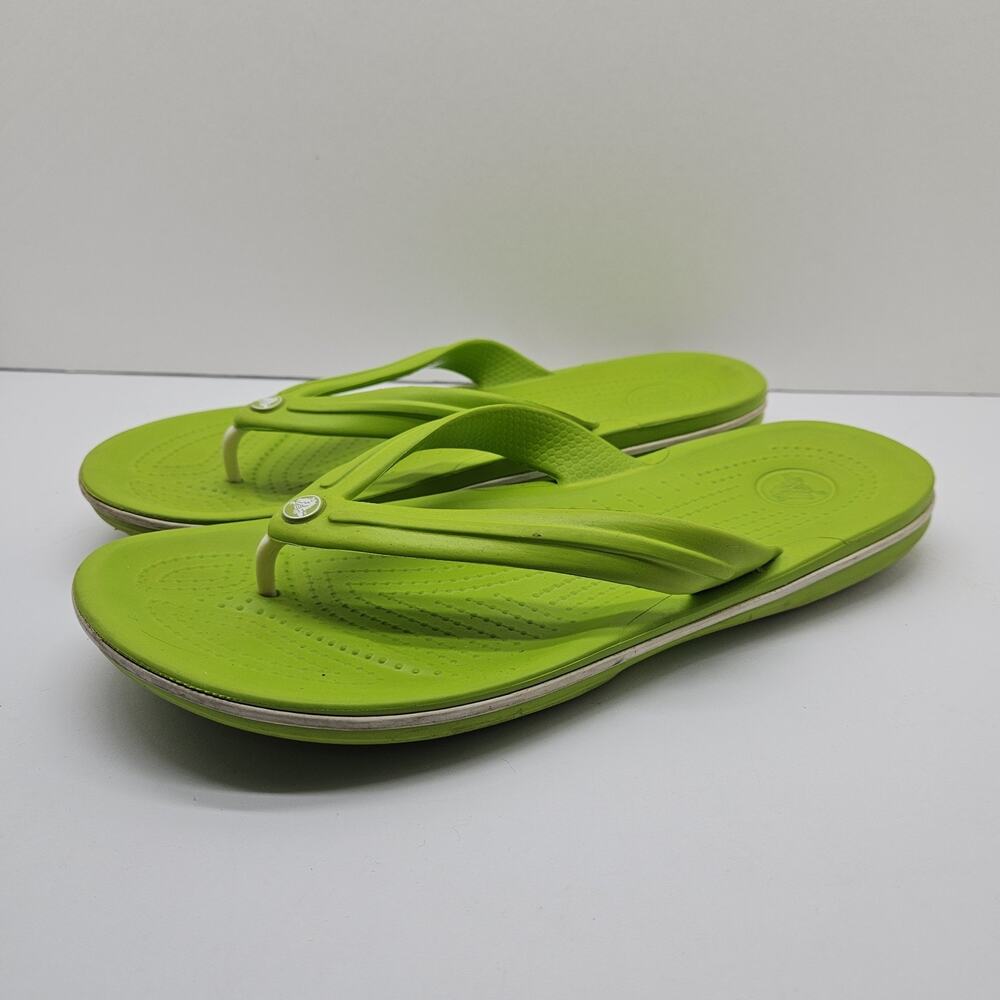 Crocs Crocband Flip Flops Lime Green Thong Sandals M8 W10